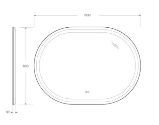 Зеркало Cezares с подсветкой и подогревом CZR-SPC-GIUBILEO-1100-800-TCH-WARM